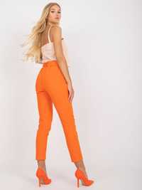 Spodnie garniturowe z paskiem pomarańczowe S