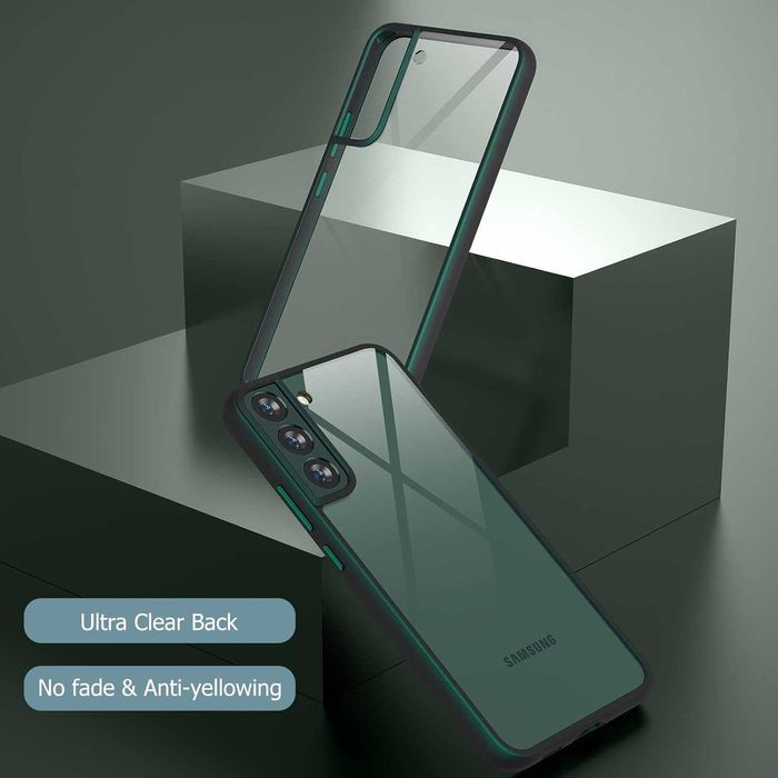MATEPROX etui do Samsung Galaxy S22 pancerne przeźroczyste zielone