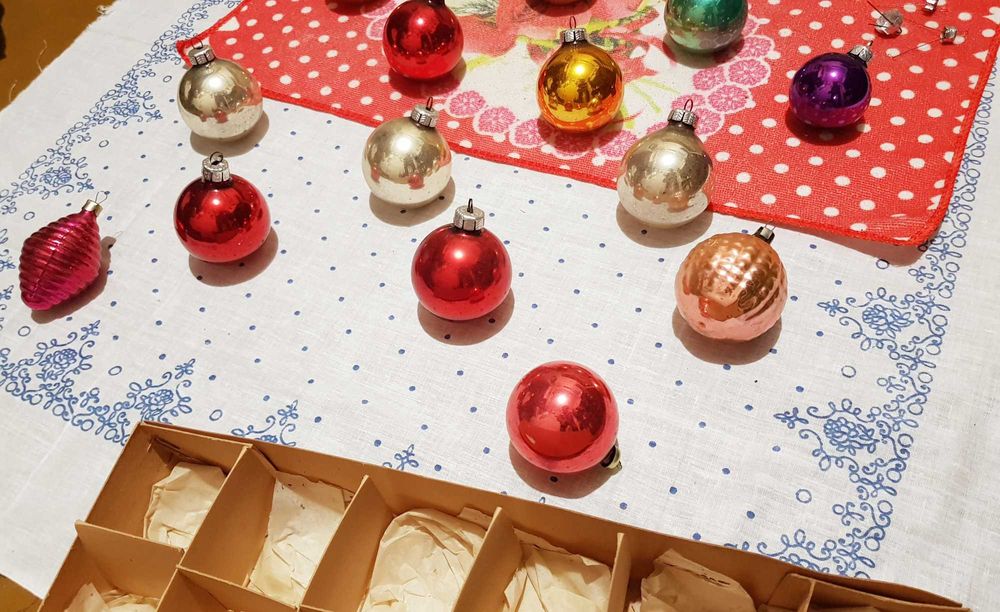 Старые стеклянные ёлочные игрушки СССР