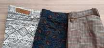 3 calças Zara (étnica / paisley / xadrez)