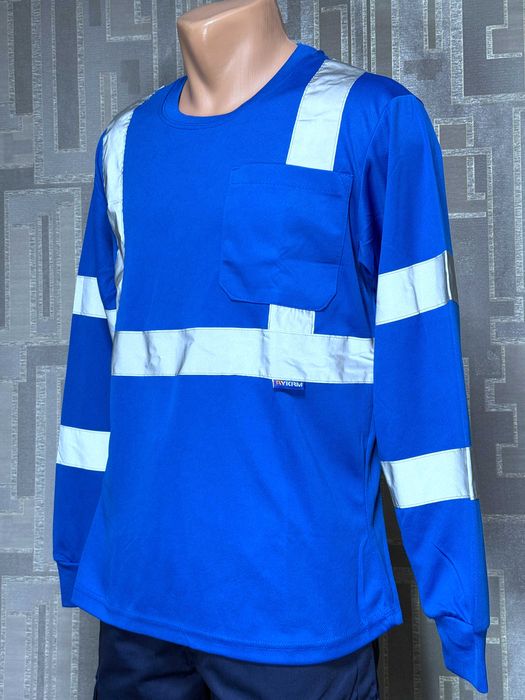 Футболка сигнальная мужская S 48 размер с длинным рукавом спецодежда