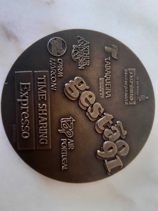 Medalha comemorativa bronze O Grande Jogo Empresas Europeias Gestão 91