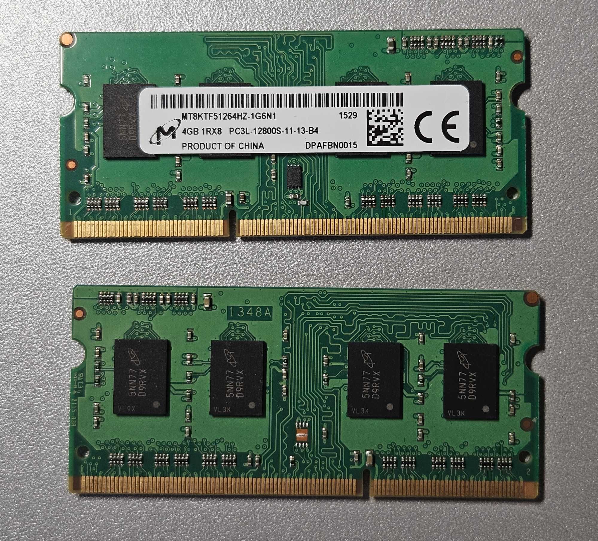 Оперативная память Micron SO-DIMM, DDR3L, 4Gb, MT8KTF51264HZ-1G6N1