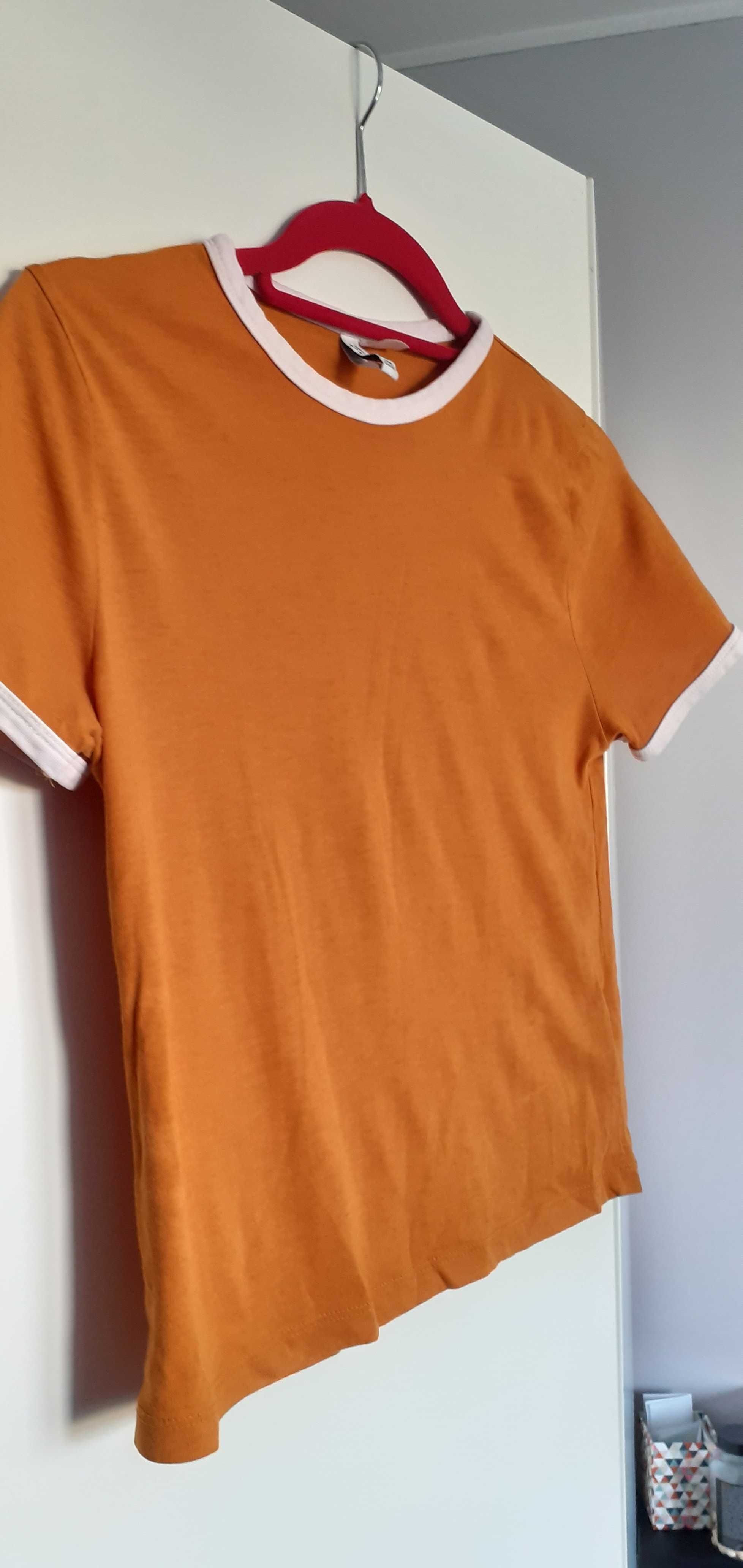 T-shirt H&M musztardowy,rozmiar S