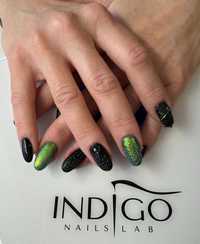 Manicure hybrydowy, żelowy, stylizacja paznokci, INDIGO