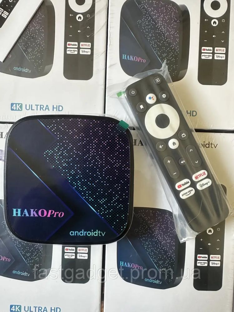 HAKO Pro 2/16 Android Smart TV Box 11 Сертифікації Google Netflix