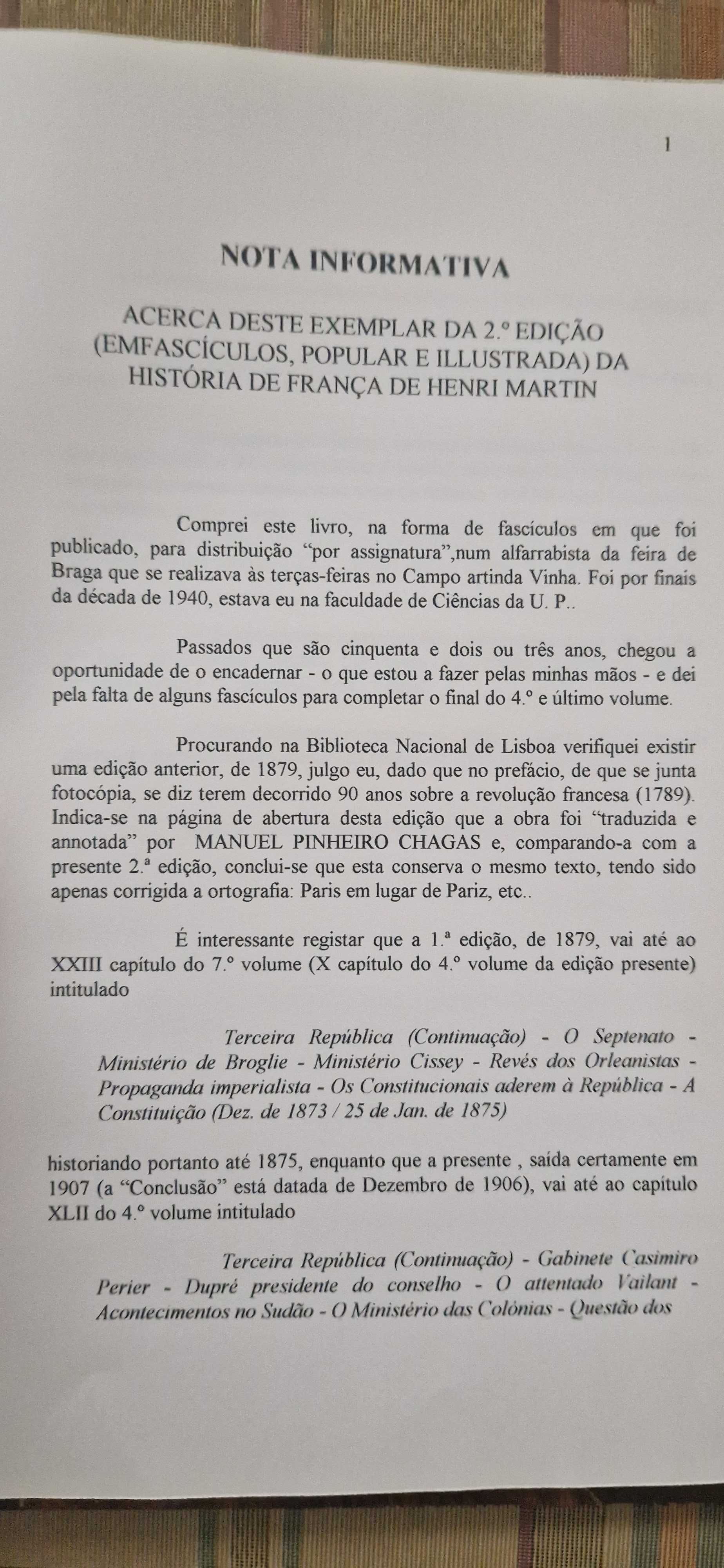 História de França Popular e Ilustrada, Henri Martin - 2ª Edição