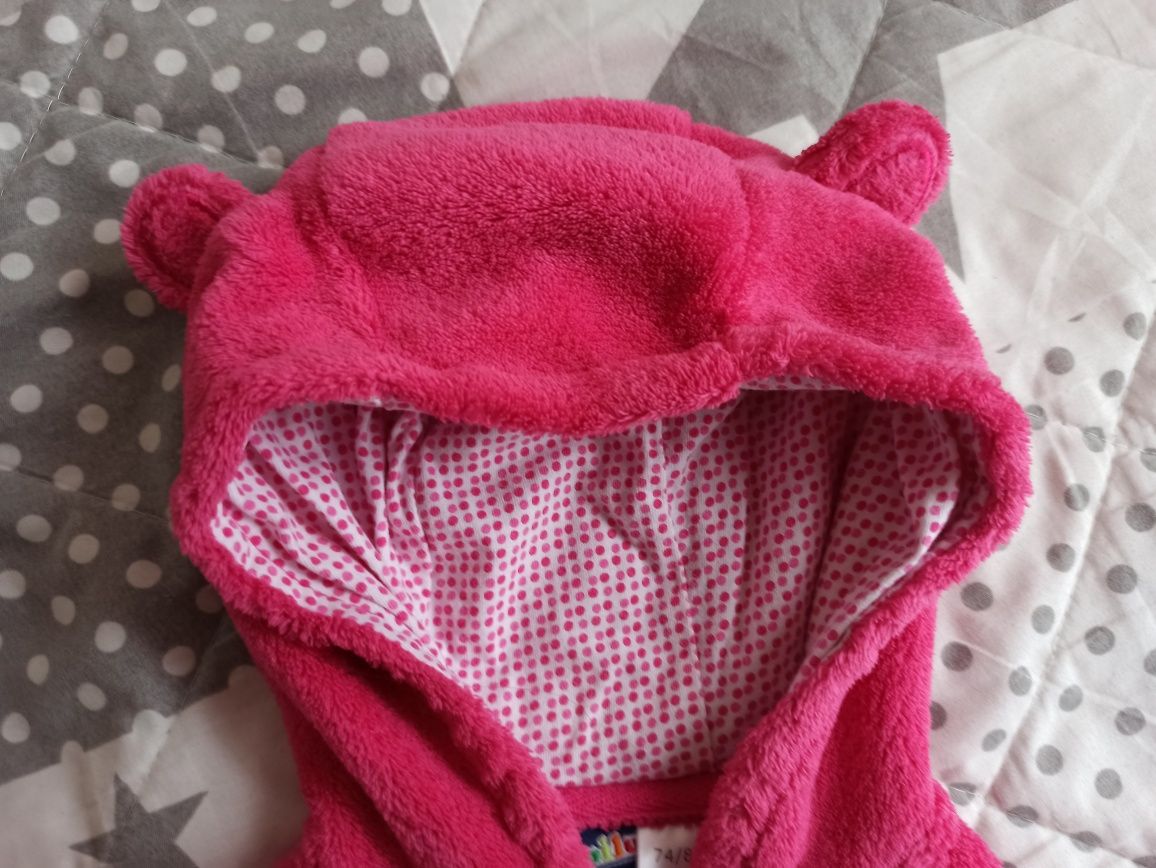 Bluza pluszowa z uszami Lidl rozm. 74/80 fuksja