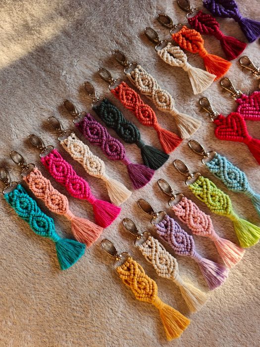 Breloczek bawełniany sznurek makrama boho podziękowanie