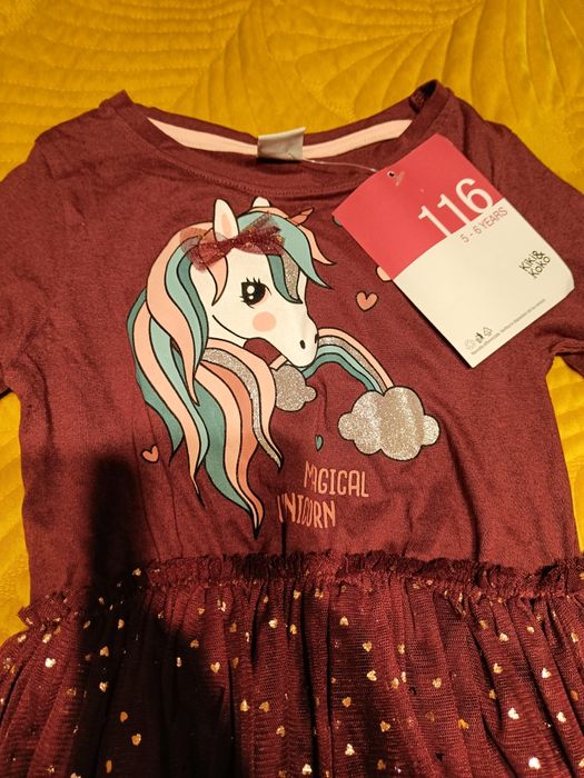 Piękna nowa sukienka jednorożec tiul 116 kik na bal