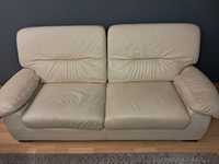 Skórzana sofa z funkcją spania z fotelem do kompletu