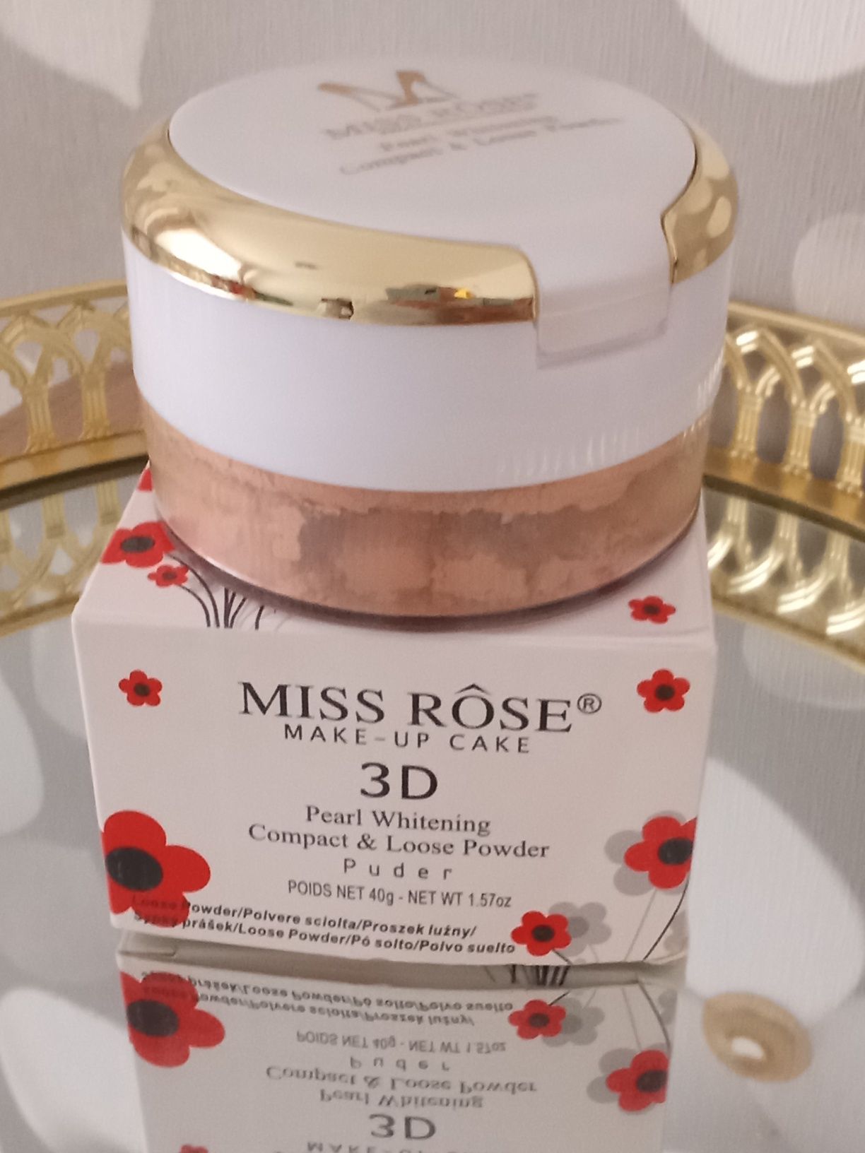 Miss Rose 2w 1 puder transparentny plus puder sypki do twarzy