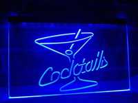 Placar /Letreiro Luminoso "Cocktails" em azul