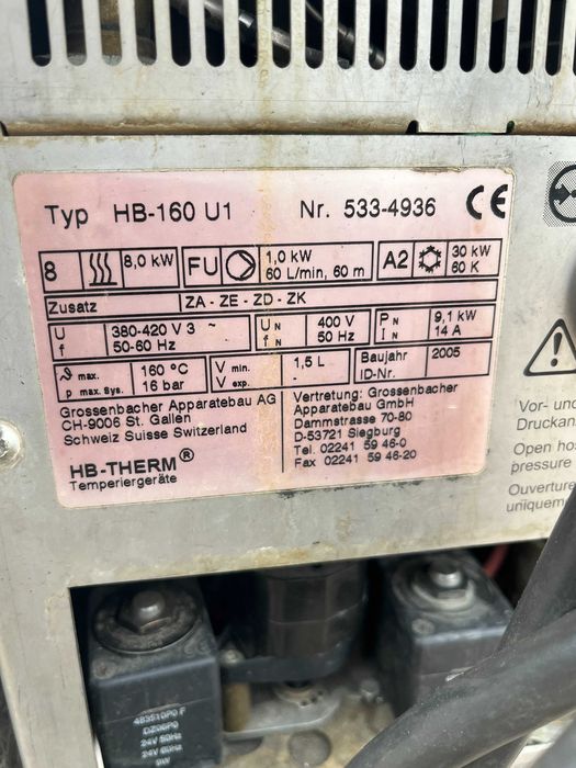 HB‑Therm 160U1 Termostat Form Wtryskowych 160 °C 8 kW Seria 4