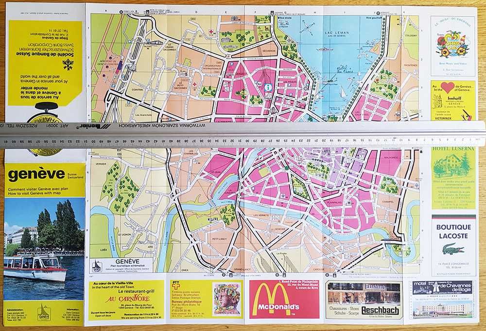 Genève Suisse, Plan miasta Genewa, 1987