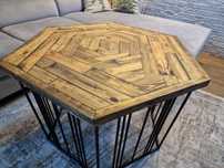 Stolik loftowy metal drewno