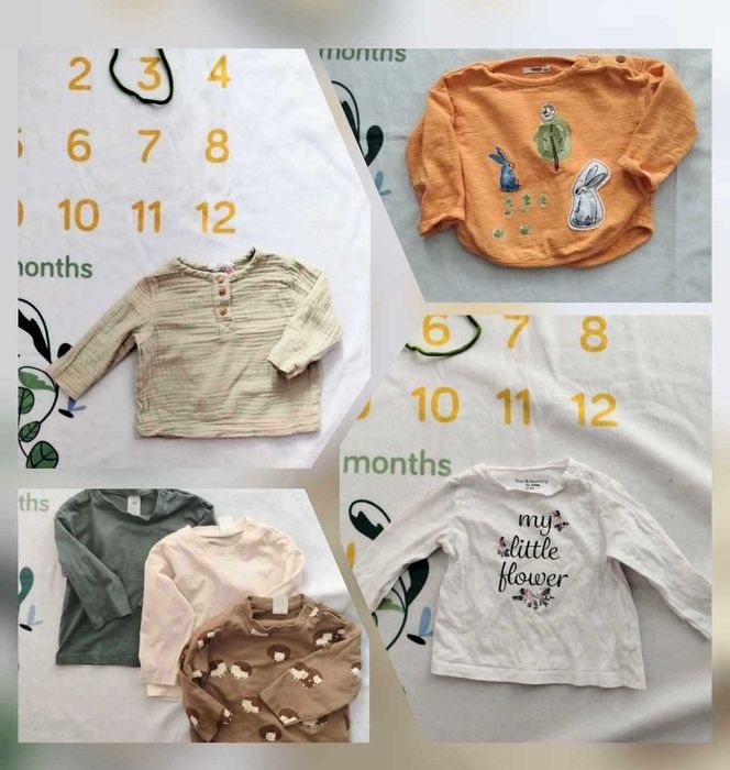 Paka ubrań zestaw r. 68 cm 3-6 msc. dla dziewczynki zima jesień wiosna