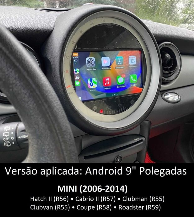 Radio 2 DIN 9" Mini Cooper (2006 a 2015) + Android (4+32 GB) Novos