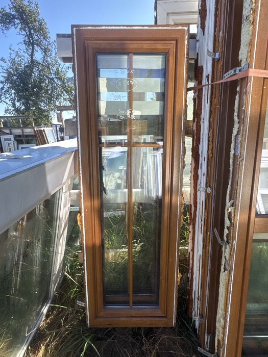 1x okna stałe fix 60x180 ze szprosem zloty dab obustronny (ogrod zima)