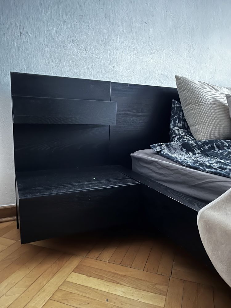 Pilnie sprzedam łóżko Ikea Malm 180x200 z szafkami nocnymi w zestawie