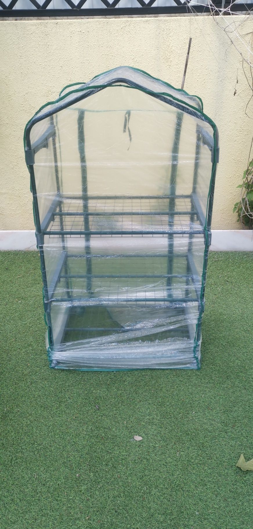 estufa jardim transparente metal e pvc