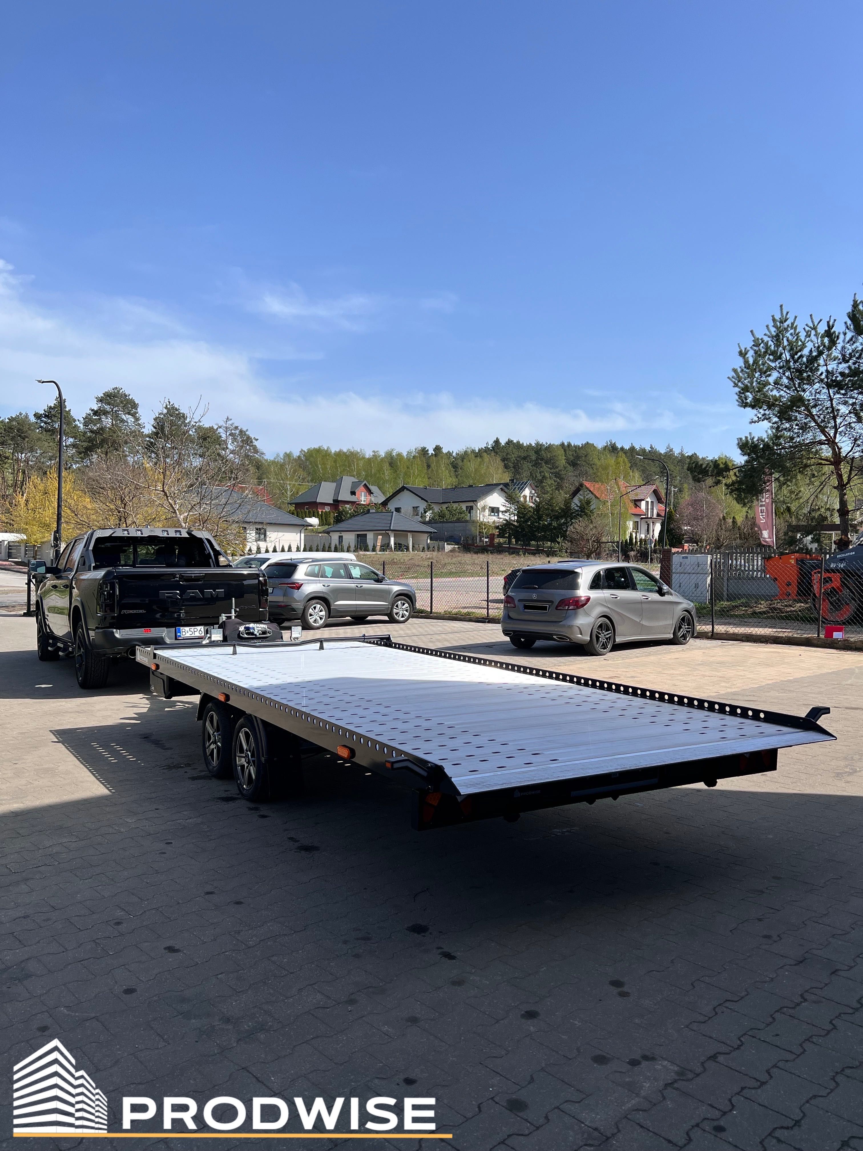 Laweta przyczepa hydrauliczna 5m x 2,1m (różne wymiary, TAŃSZE wersje)