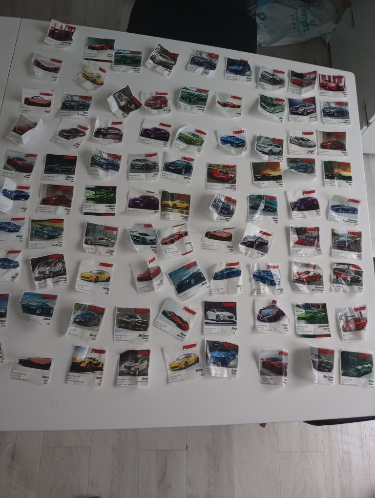 Obrazki karty samochody pojazdy gumy turbo BMW,Ferrari kolekcjonerskie