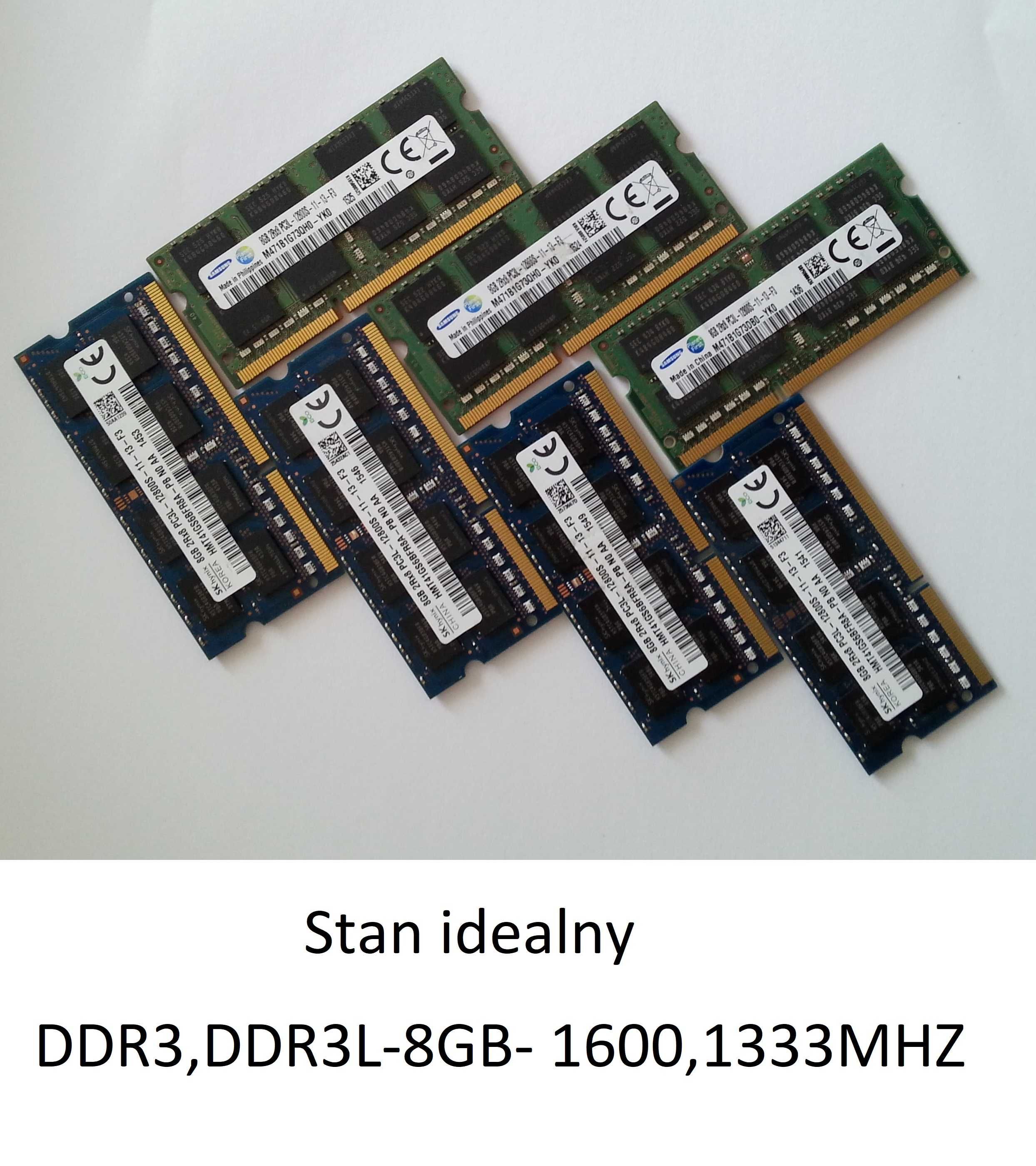 Kości RAM-sodimm-DDR2 2GB, DDR3 4,8GB- laptop.Polecam.