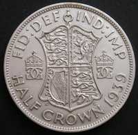 Wielka Brytania 1/2 korony 1939 - król Jerzy VI - srebro