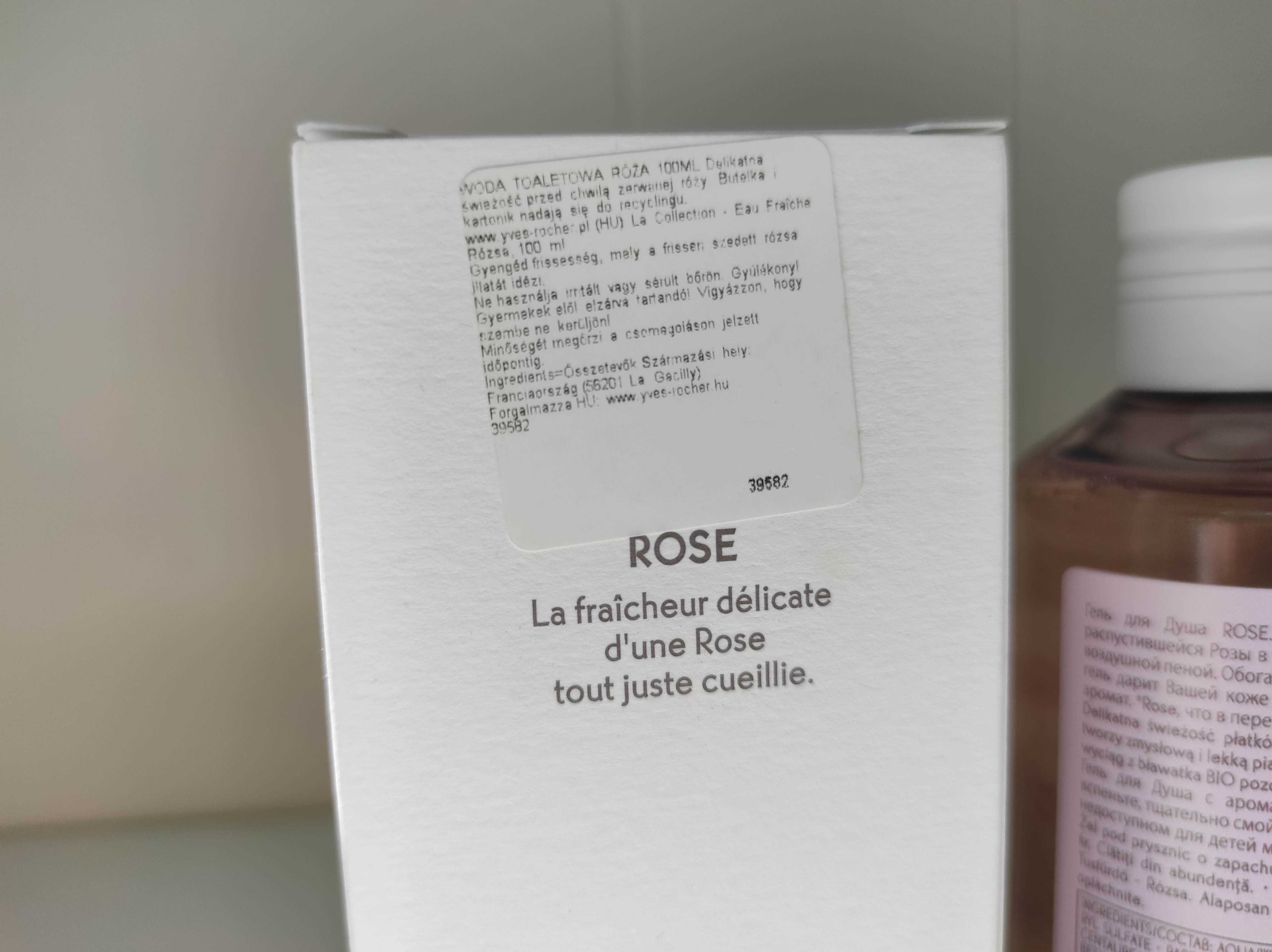 Różany zestaw Yves Rocher nowy woda toaletowa i żel pod prysznic