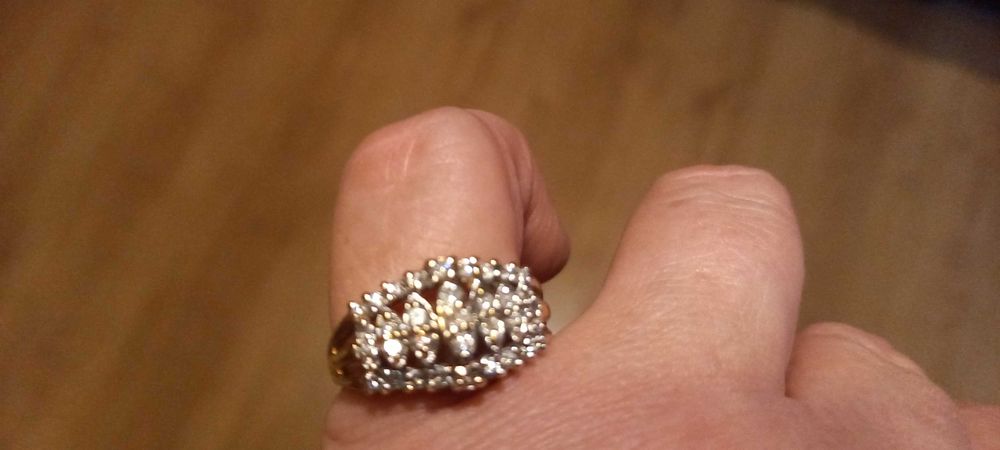Vintage koktajlowy 9K 31 diamentów r.18 4,3 g