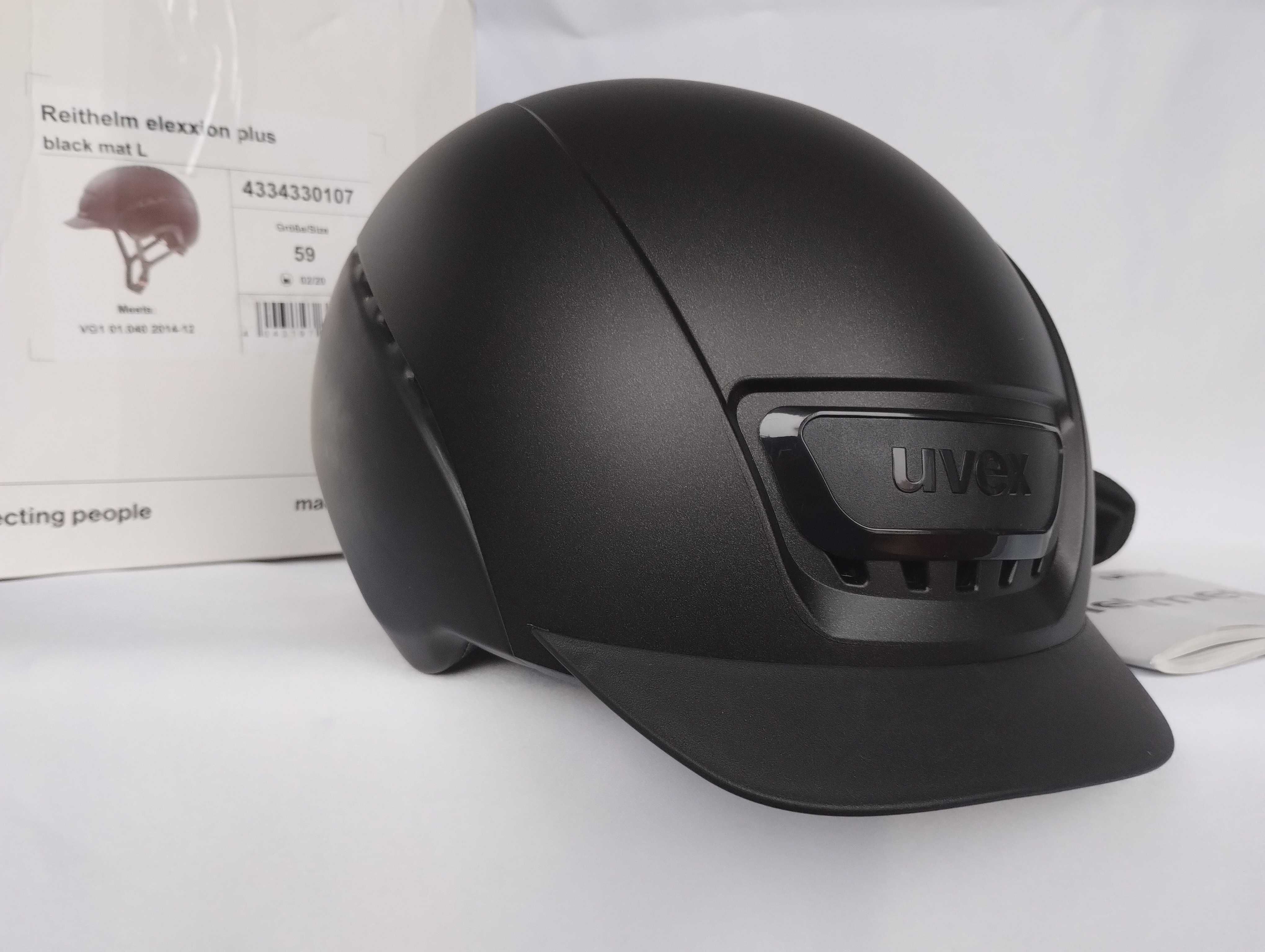 Kask jeździecki toczek Uvex Reithelm Elexxion Plus Black Mat L 59cm