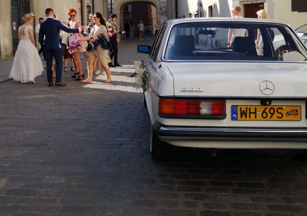 Mercedes W123, auto do ślubu, retro, klasyk do ślubu