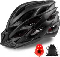 Kask rowerowy Kinglead HT-10 r. 57-62 LED z daszkiem czarny