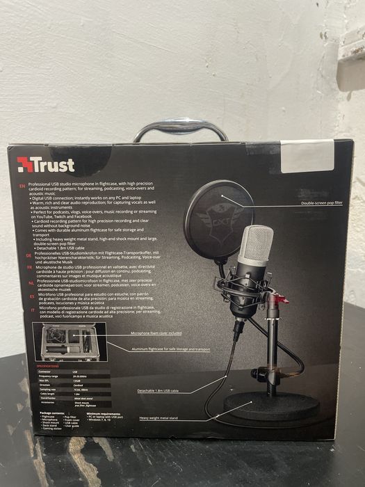 Microfone de streaming profissional marca trust novo