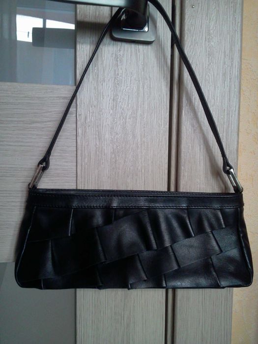 Сумка клатч чорна класика натуральна шкіра