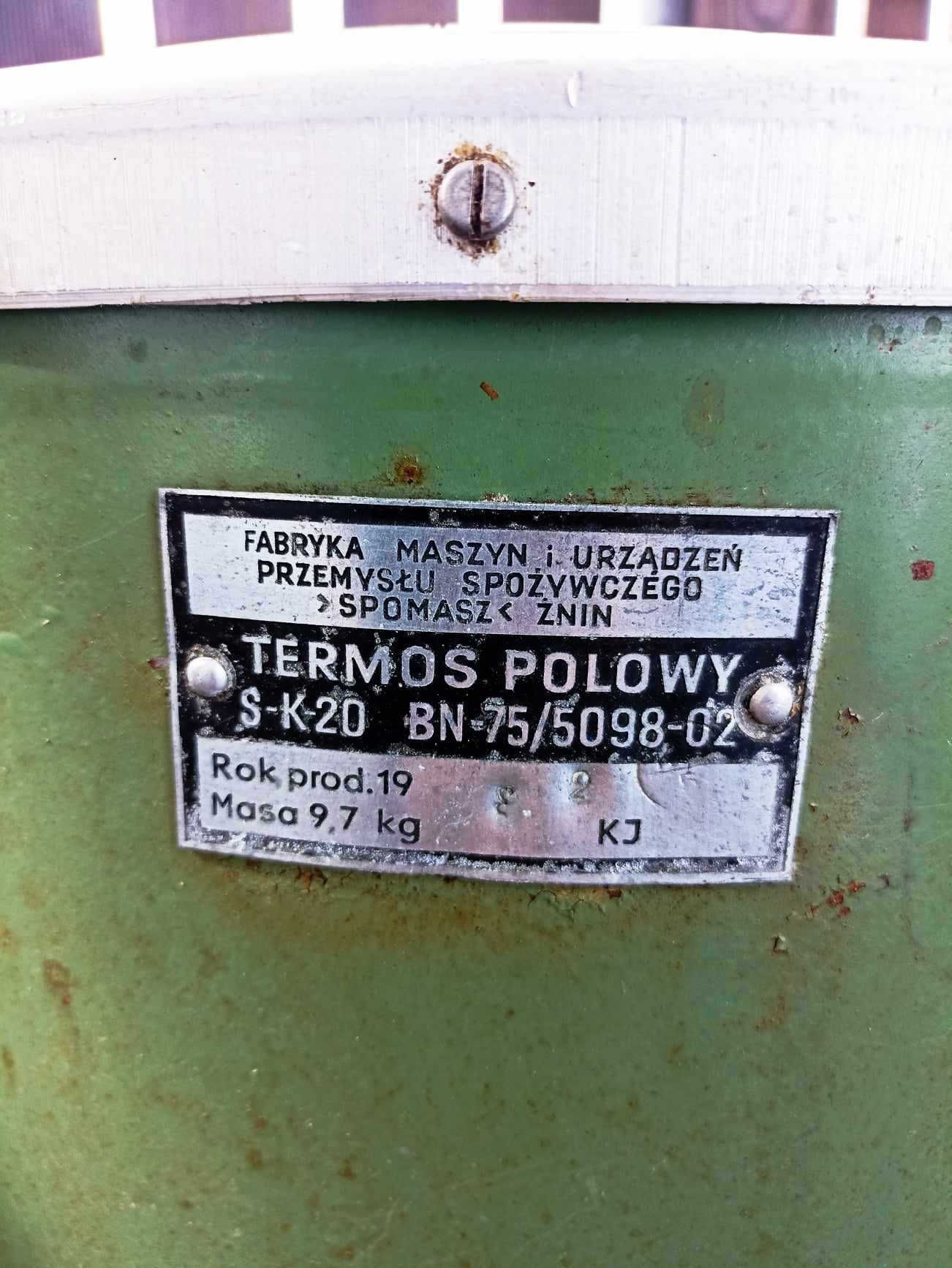 2 termosy polowe, kocioł polowy, wojskowy, chochla
