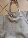 Made in spain torebka shopper worek z naturalnej skóry zamsz