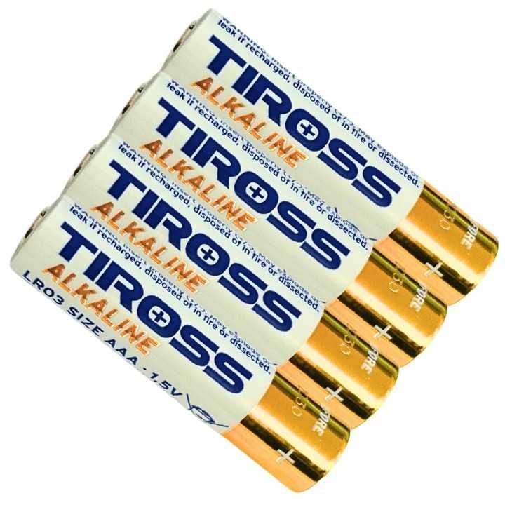 Baterie Bateria Tiross 4szt AAA LR3 1,5V Paluszki Alkaliczne do 2031r