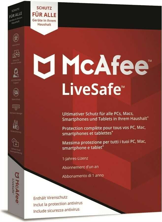 Антивирус McAfee LiveSafe (Windows)на два года