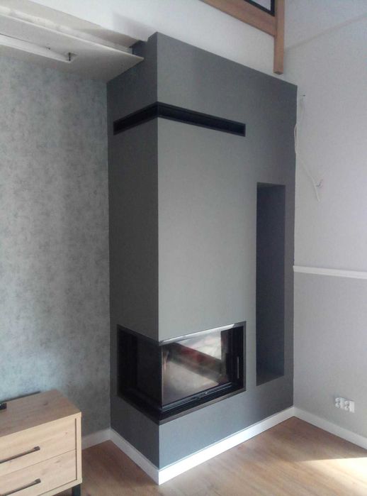 Kominek narożny w zabudowie wkładem FLOKI S 10 Lat GWARACJI Ząbkowice