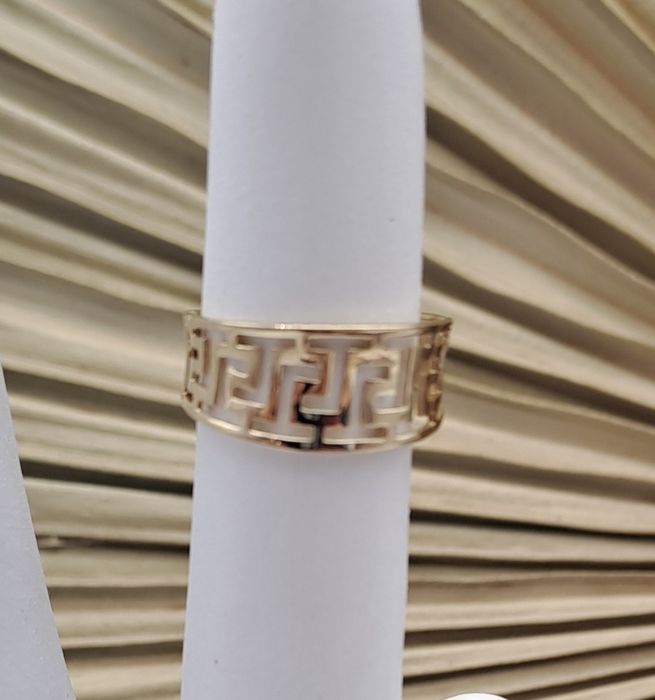 Złoty pierścionek / grecki wzór / złoto 585 / 14K