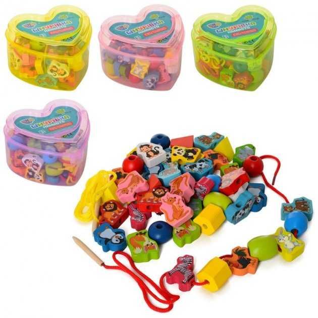 Дерев'яна шнурівка,деревянная шнуровка Limo Toy MD 0344,шнуровочка