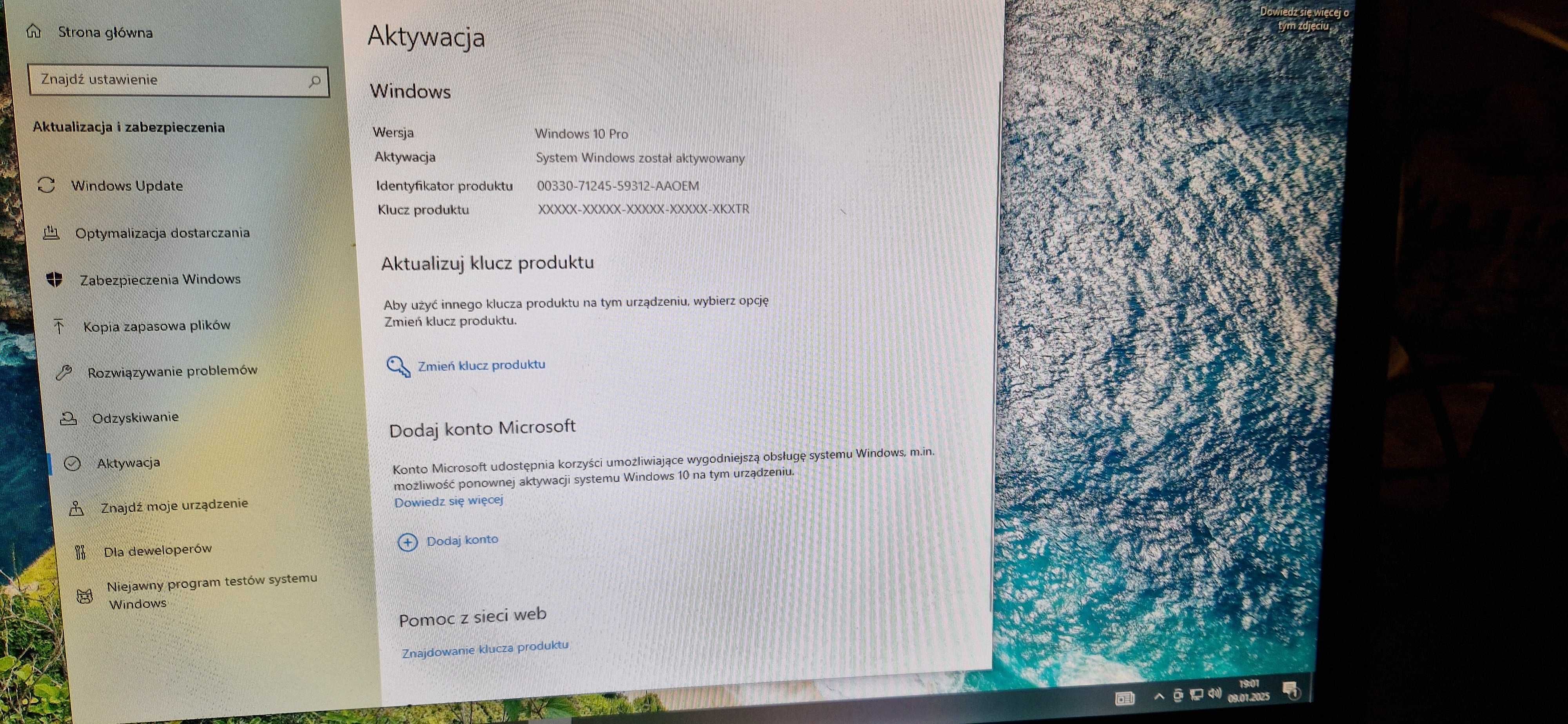 Zestaw komputerowy HP z monitorem Dell, klawiaturą i myszką Windows10