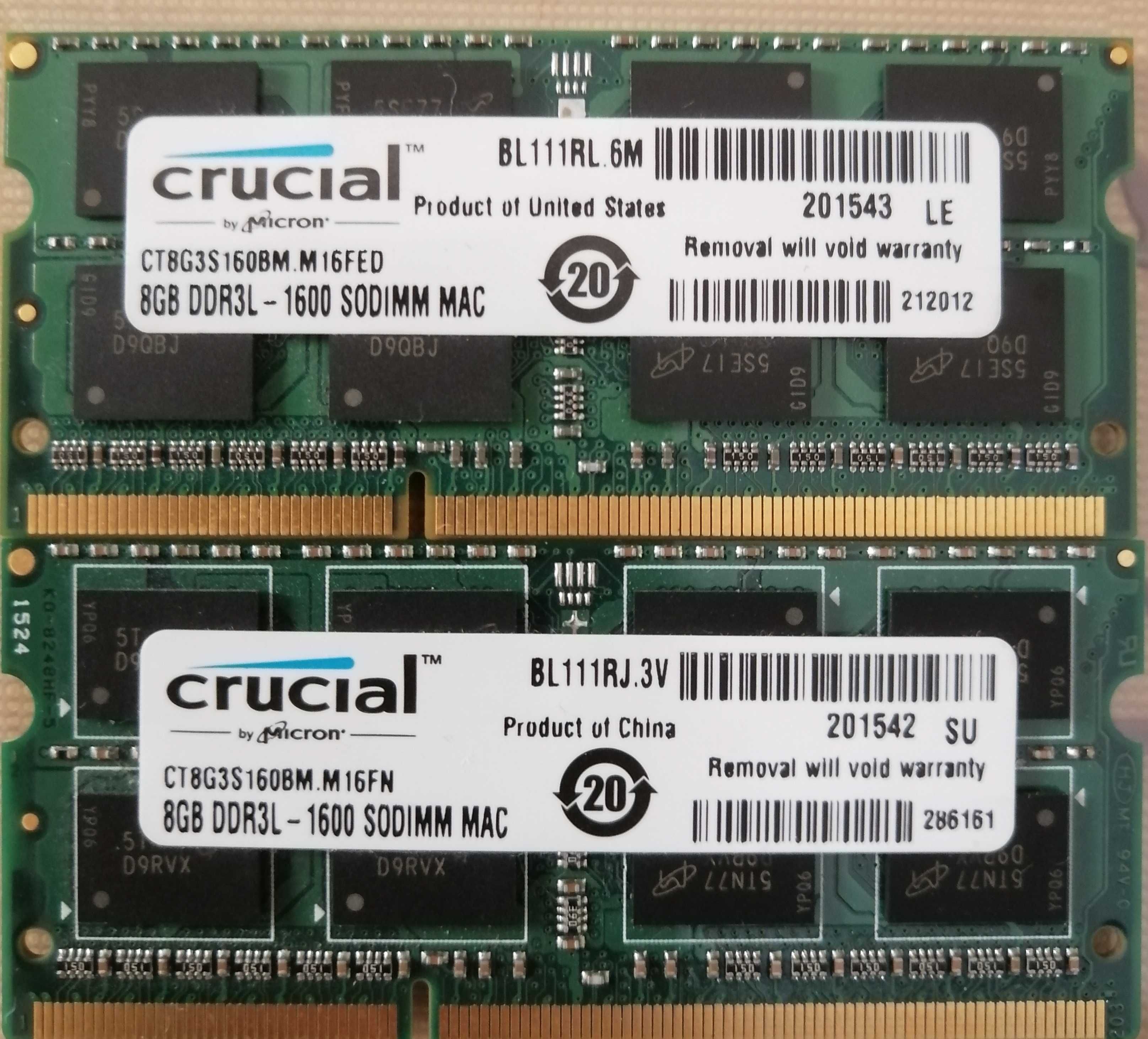 Память DDR3 8 Gb  PC3L-12800S для ноутбука