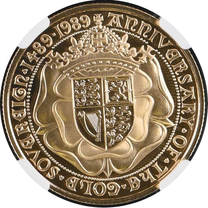1989 £2 Libra Ouro Proof 500 Anos PF69UC