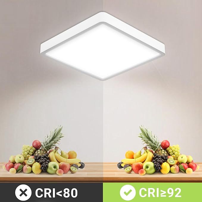 LQWELL Lampa sufitowa LED 18W, IP44, 6000K, 1600lm, 22x22x2,4 cm 2szt