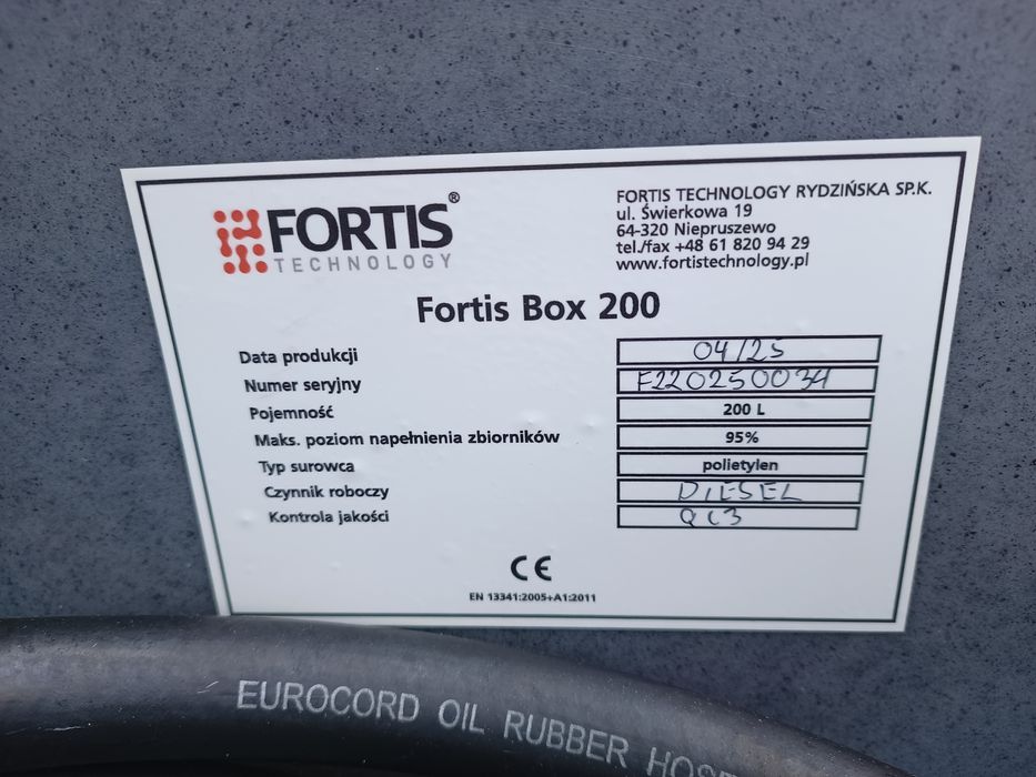 Zbiornik Mobilny Fortis Box 200 litrów Diesel