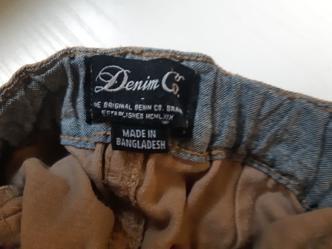 Beżowe spodnie dla chłopca z materiału Denim r. 80