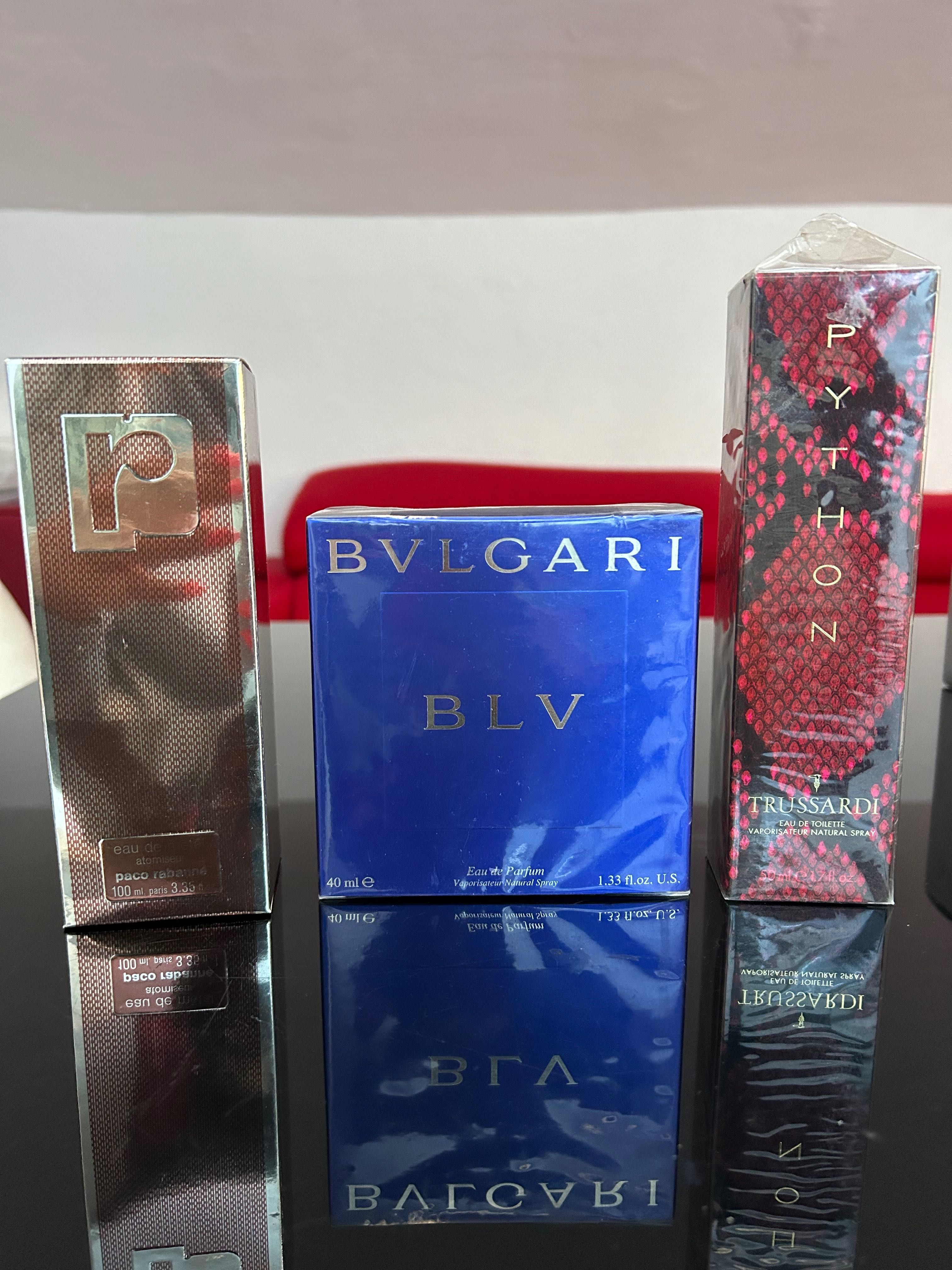 Bvlgari BLV Trussardi Python Paco Rabanne eau de metal eau de toilette